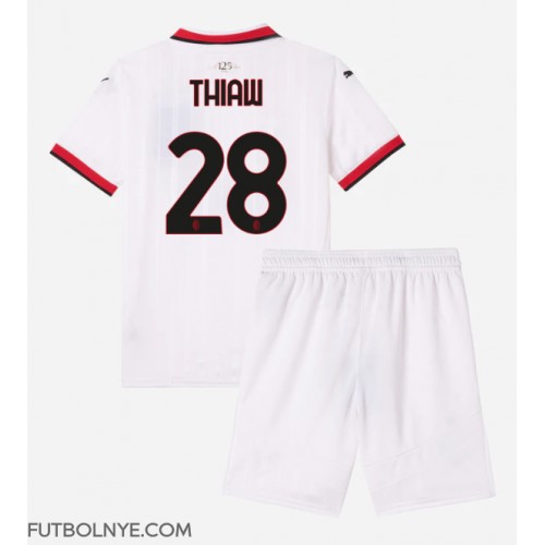 Camiseta AC Milan Malick Thiaw #28 Visitante Equipación para niños 2024-25 manga corta (+ pantalones cortos)